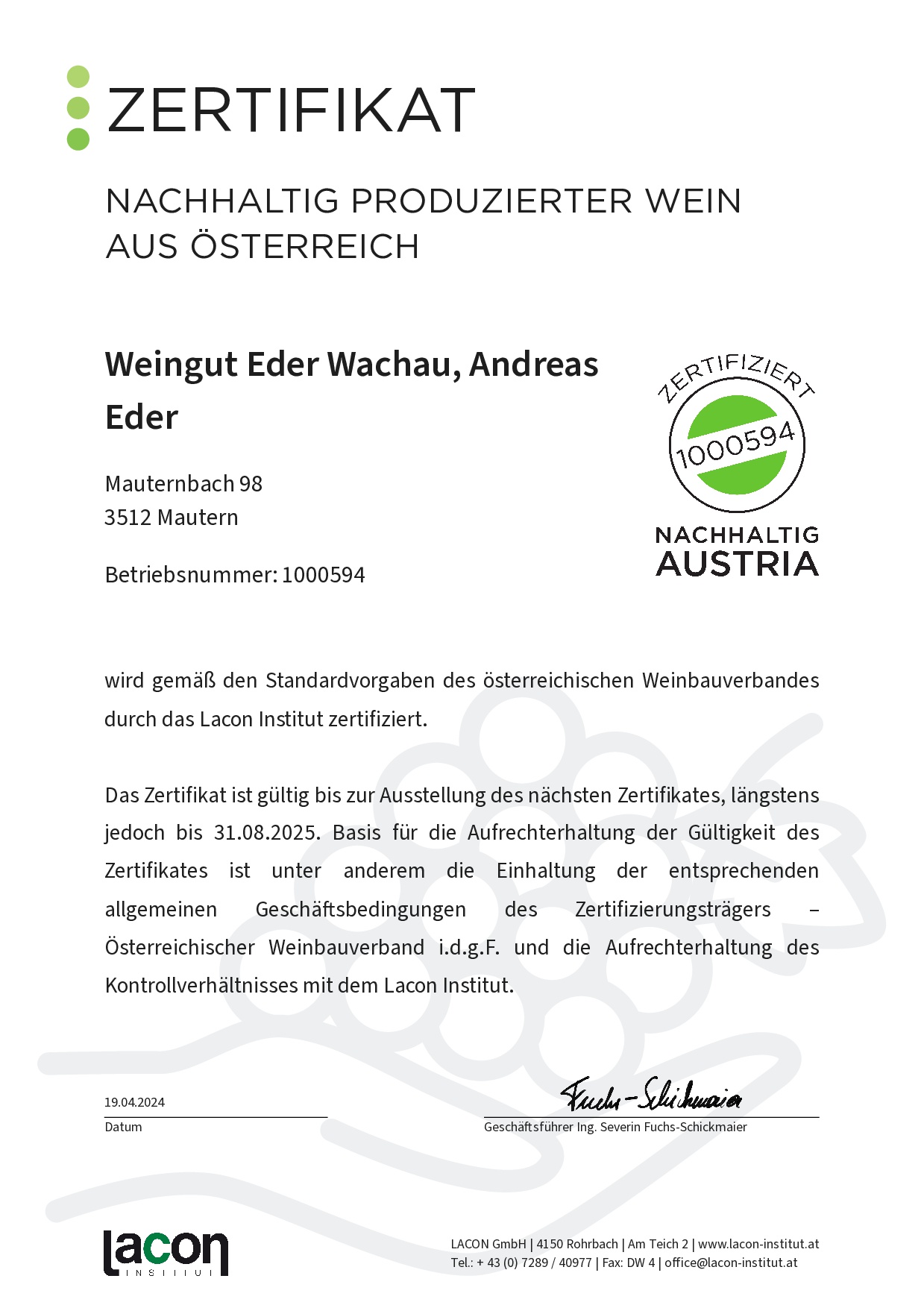certificate